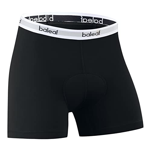 BALEAF Fietsonderbroek voor heren, gevoerd, 4D-fietsbroek, gevoerd, korte fietsonderbroek, fietsonderbroek met zitkussen, MTB-onderbroek, fietsonderbroek, zwart, 3XL