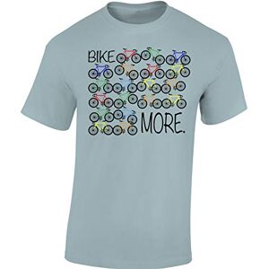 Fiets T-shirt heren: Bike More/Worry Less Ride More/Indoor Bike Sport T-shirts heren racefiets accessoires, Ice Blue Bike More, XXL