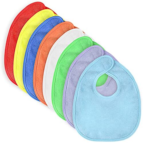 Vicloon baby slabbetjes, 8 stuks badstof slabbetjes, zachte baby slabbetjes, baby badstof slabbetjes voor baby jongens en meisjes peuters-veelkleurige stijl