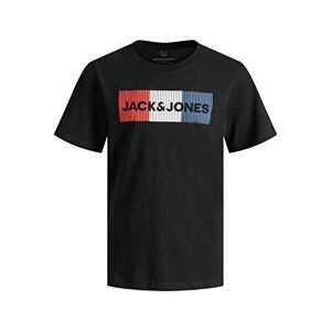 Jack & Jones Junior Jjecorp Logo Tee Ss Crew Neck Noos Jr T-shirt voor jongens, zwart/detail: play, 164 cm