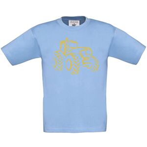 T-shirts voor jongens tractor tractor t-shirt kinderen tractor t-shirt jongen boerderij shirt, hemelsblauw, 152/164 cm