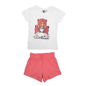 United Labels Tom & Jerry pyjama voor meisjes, set met korte mouwen, bovendeel met broek, wit, roze, multicolor, 98/104 cm