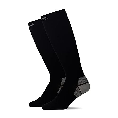 Snocks Compressiesokken mannen en vrouwen Compressie Sokken 13,3mmHg (1x Zwart, 39-42)