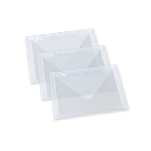 Sizzix 3 enveloppen van kunststof, 654452, 17,5 accessoires, verpakking van 3, zie beschrijving, grijs, 12,7 cm x 17,46 cm