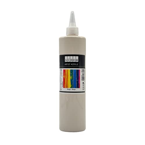 SÜDOR Acrylverf 500 ml hoogwaardige acrylverf, kunstenaars-schilderverf, acrylverfset acrylverf, acrylverf, acrylverf, acrylverf, acrylverf (beige (zand