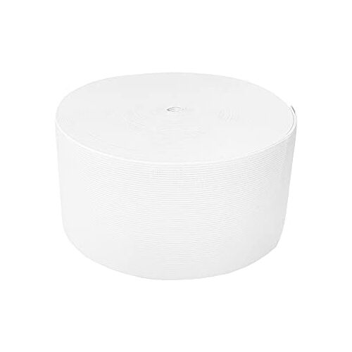 J & C 25 m, elastische naaiband, platte elastiek, brede elastische band, brede platte elastische band, zwarte elastische band, elastische band, elastische band, wit (60 mm x 25 m)