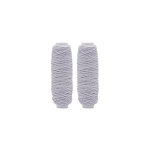 The Bead Shop 20m spoel Shirring elastisch stretchkoord, naaien, jurk maken, Fournituren (wit, Pack van 2)