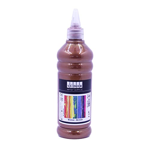 SÜDOR Acrylverf, 500 ml, hoogwaardige acrylverf, kunstenaars-schilderverf, acrylverfset acrylverf, acrylverf, acrylverf, acrylverf, brons, 500 ml