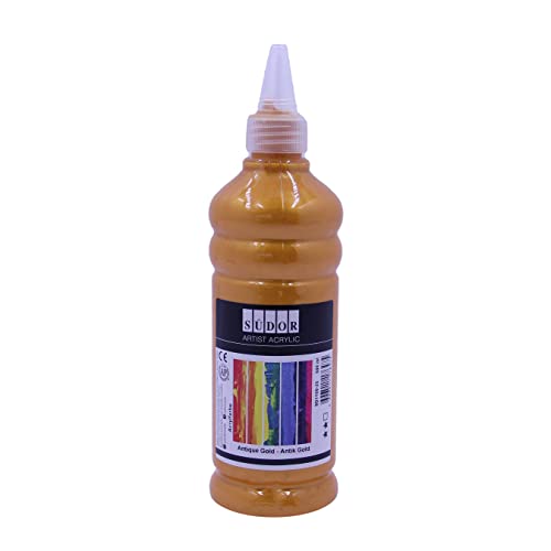 SÜDOR Acrylverf 500 ml hoogwaardige acrylverf, kunstenaars-verfset, acrylverf, acrylverf, acrylverf, acrylverf, goud (antiek goud)