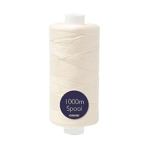 KORBOND 1000m Polyester Naaigaren Hand en Machine Naaigaren (Crème)