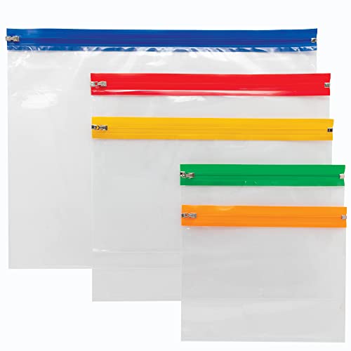 Baker Ross FE587 Zip Bags Pak van 25, A5, A4 en A3, ideaal voor kinderen Kunst- en ambachtsprojecten, geschenken, souvenirs en meer