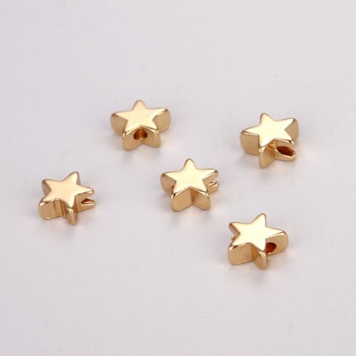 LUMoony Ster Kralen 20 Stuks 8 mm Star Spacer Kralen Stervormige Spacer Kralen Charms Star Spacer Kralen Hart Kralen Craft Connectors Craft Accessoires Star Glazen Kralen