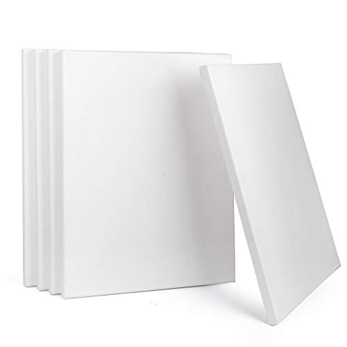 ewtshop ® canvas met spieraam, 100% katoen, 5 stuks, 30x40 cm, canvas, kunstcanvas, canvas bord, wit