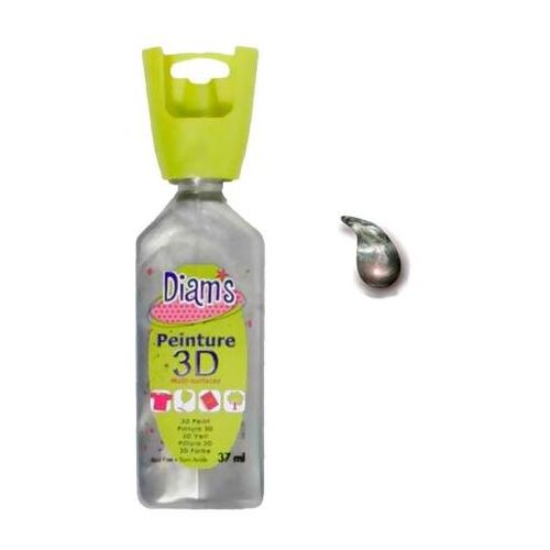 DIAM'S 3D-verf, voor alle ondergronden, parelmoerzilver, 37 ml