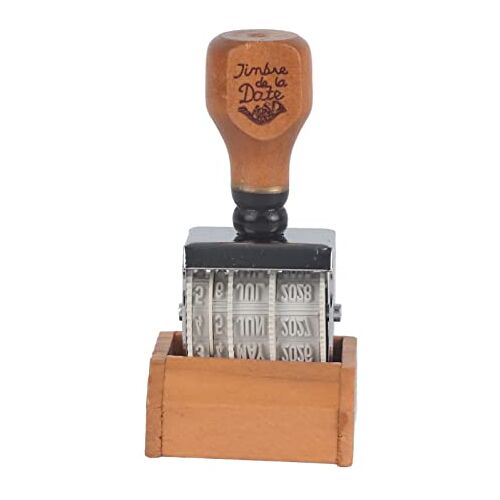 Hztyyier Houten handvat & base roller datumstempel, stempel voor doe-het-zelf handwerk kaarten maken planner scrapbooking