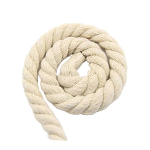 DfNTtFK Utility katoenen touw， 100% katoen 10 meter 3 aandelen gedraaide katoenen koorden 10 mm DIY Craft Decoratie touw katoenen koord for tas Trekkoord riem 20 kleuren (kleur: rood) (Color : Beige)