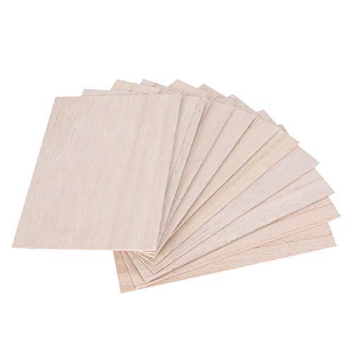 Barabesty 10Pcs Balsa Houten Lakens Houten Plaat 150 * 100 * 2mm Voor Craft DIY