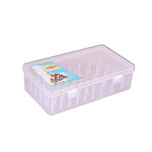 EULAPGOE Borduurgaren Houder Plastic Spoelen Borduurgaren Doos Transparante Plastic Borduurgaren Organisator Dozen Naaiende Draaddoos met 42 Compartimenten