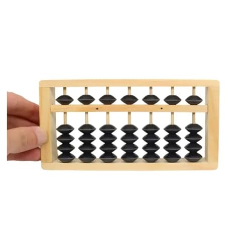 UYUME Een abacus Abacus, Wiskunde Leermiddel, Chinees Abacus Chinees Abacus 7 Cijfers 5 Kralen Kolom Abacus Kraal Abacus Educatief Tellen Grappig Wiskunde Leermiddel for Jongens Meisjes (Color : Black Bead