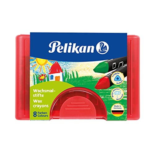 Pelikan 722942 Waskrijt 665/8D, driehoekig, waterbestendig, 8 kleuren