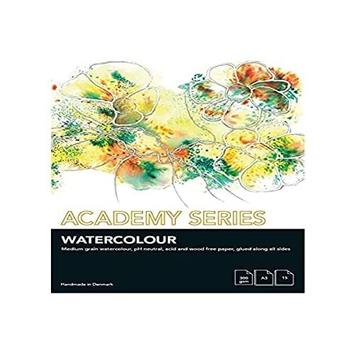 PLAY-CUT Academy Series Aquarelpapier A3 (wit)   aquarelblok 300 g/m2 met 15 vellen aquarelpapier   kleurblok DIN A3   waterverfblok voor aquarelkleuren