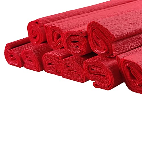 Netuno 10 rollen crêpepapier, rood, 200 x 50 cm, knutselpapier, crêpepapier om te knutselen, rood crêpepapier, rode tinten, knutselcrêppapier, rood