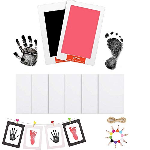 DAIRF Voetafdruk baby, baby afdrukset baby handafdrukken en voetafdrukken, schoon touchpad, baby voetafdruk set, leuk familiegeschenk voor baby's