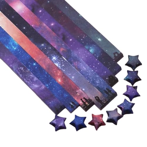 Zureto Origami Star Paper Strips, Paper Star Paper Strips, Lucky Star Paper Strips DIY Stars Papier Folding Strips Pakket (Starry Sky, 1350 stuks)