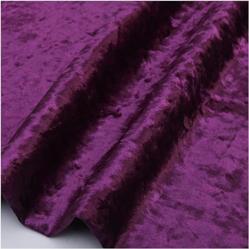 CucCe ZCX Crushed Velvet Stoffen Bekledingsmateriaal van fluweel per meter 150 cm breed for stoffering, gordijn, doe-het-zelf handwerk 1 m (Color : Purple)