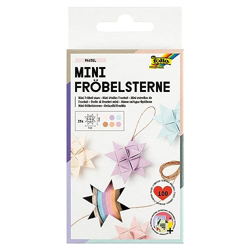 folia 1297 Papierstroken voor MINI Fröbel sterren, 100 stroken in verschillende pastelkleuren voor 25 sterren