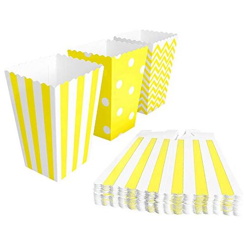 BangShou 60 Stuks Popcorn Zakjes Snoepbakje Popcorn voor Popcorn Krakelingsticks en Candybars (Geel)