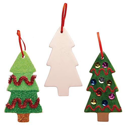 Baker Ross AW986 kerstboomdecoratie van keramiek, 5 stuks, bruin