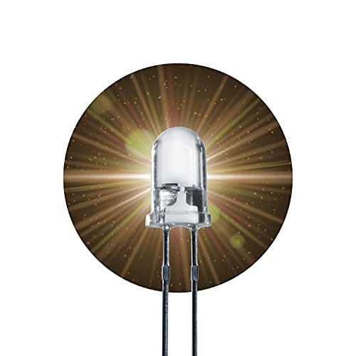 Lumetheus LED 5mm kleur warm wit 10000 mcd 20 stuks lichtdioden ca. 3V witte diode 2-pins LEDs behuizing helder
