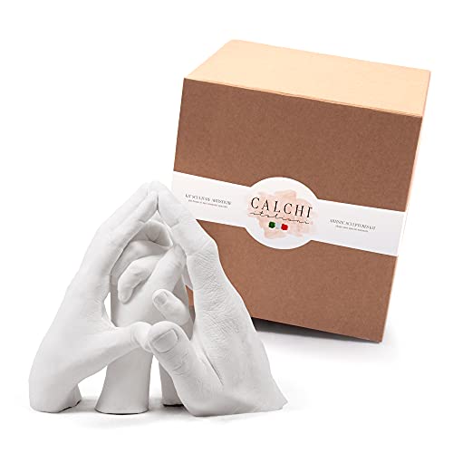 Calchi Italiani ® Premium Handafdruk Set! Professioneel en Made in Italy alginaat afdrukmateriaal en gips voor het gieten 3D Gipsafdruk Set: Cadeau ideeën: paren, familie, baby