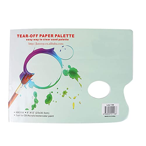 Mutuer A4 Palet Paper Pad, Tear Off Paper Palet 35 Vellen voor Aquarel Olieverfschilderij Gouache Kunstenaar Leveringen, voor Kleurafstemming Aquarel, Acrylverf