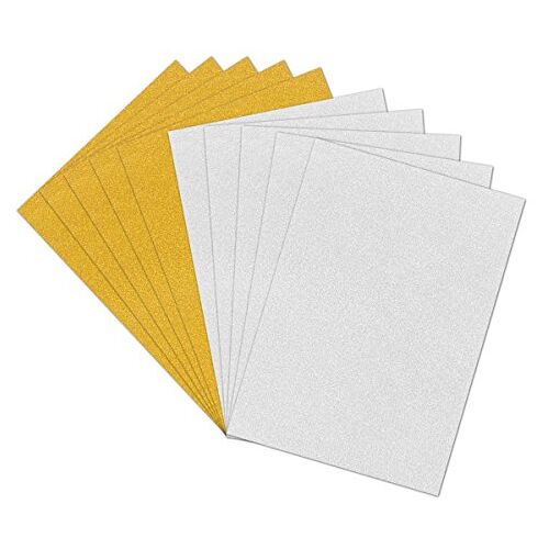 rosenice 10 vellen glitter knutselpapier kleurrijk gekleurd papier voor doe-het-zelf scrapbooking handwerk (goud en zilver)