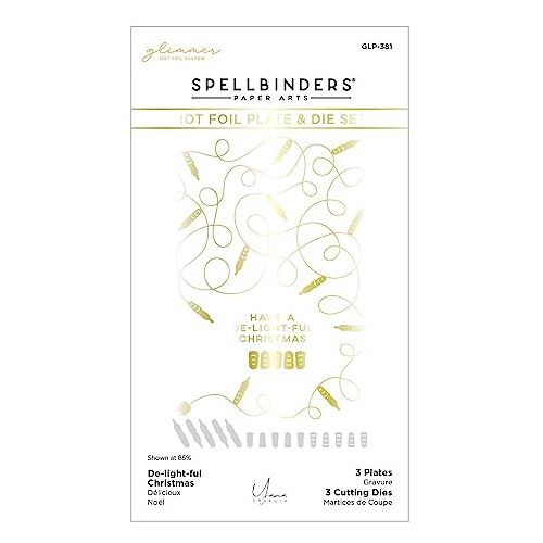 Spellbinders De-Light-ful Christmas Glimmer Hot Foil Plate & Die Set uit de De-Light-Ful Kerstcollectie door Yana Smakula