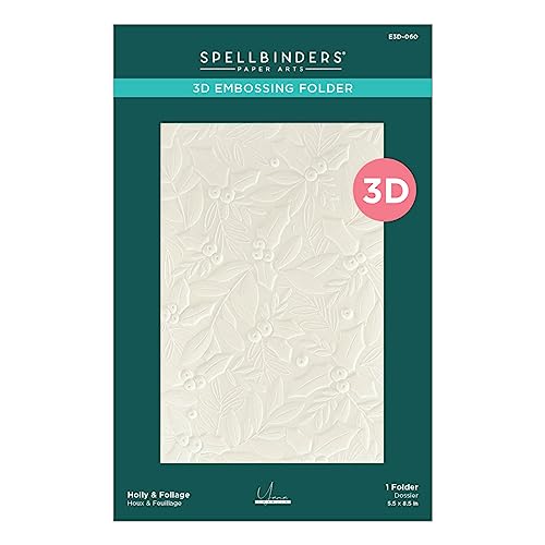 Spellbinders Holly & Foliage 3D Embossing Folder uit de De-Light-Ful kerstcollectie door Yana Smakula