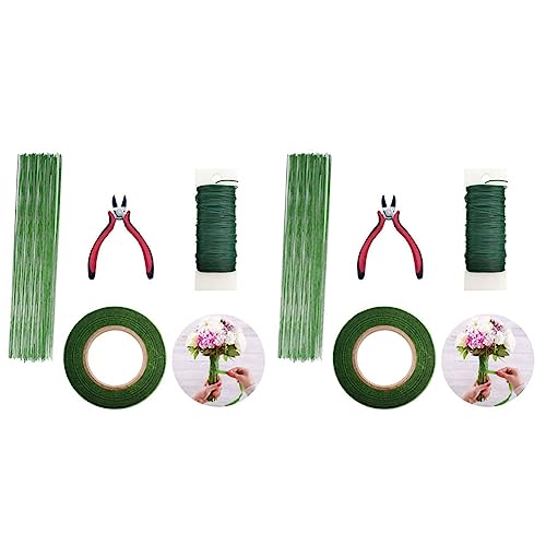 Pyugxab 2X Bloemen Arrangement Tool Kit Bloemen Tape Stam Wrap Groene Stam Draad Bloemen Draad Voor Boeket Stam Wrap Bloemist