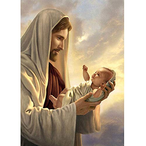 MXJSUA DIY 5D Diamond Painting Ronde Boor Kits Strass Foto Art Craft voor Thuis Muur Decor 30 x 40 cm Jezus Christus religieus