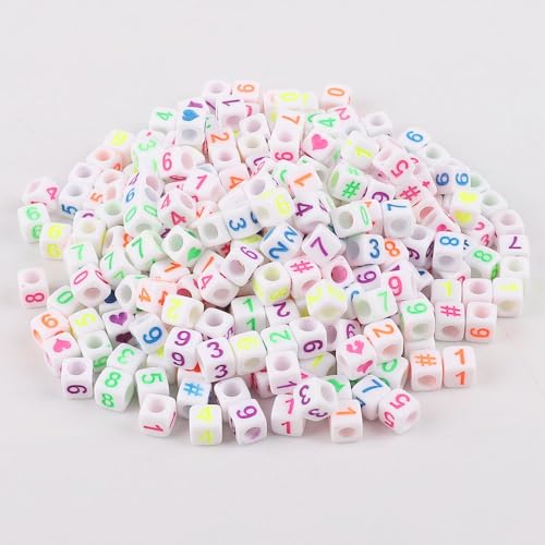 SHTGOI 200 stuks acryl letterkralen, spacer-kralen, 6 x 6 mm, letterkralen om te rijgen, alfabet A-Z, ronde letterkralen voor armbanden, halskettingen, haarbanden, sieraden, doe-het-zelf knutselen