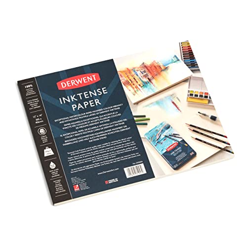Derwent Inktense Schetsboek 305 x 406 Millimeter, 20 Vellen, Getextureerd Koudgeperst Watercolour Papier, Ideaal voor Inktense Laagjestechnieken, Professionele Kwaliteit (2305836)