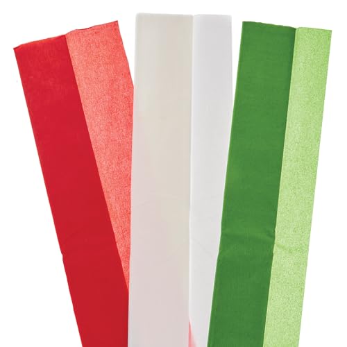 Baker Ross FX887 Kerstcrepepapier Set van 9, Kerst Knutselpapier voor Kunst en Knutselen