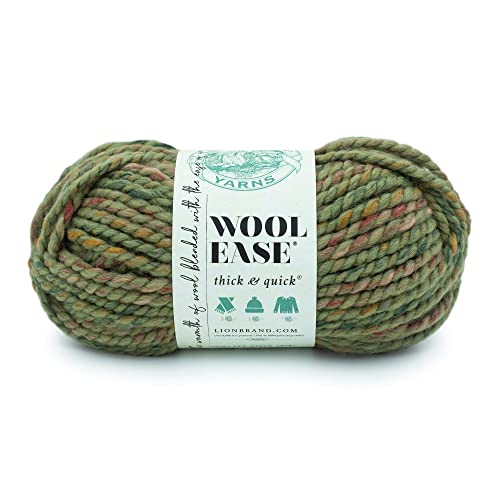 Lion Brand Yarn Lion Brand Garen Wol-Ease Dik & Snel Garen, Zacht en omvangrijk garen voor breien, haken en knutselen, 1 streng, moeras