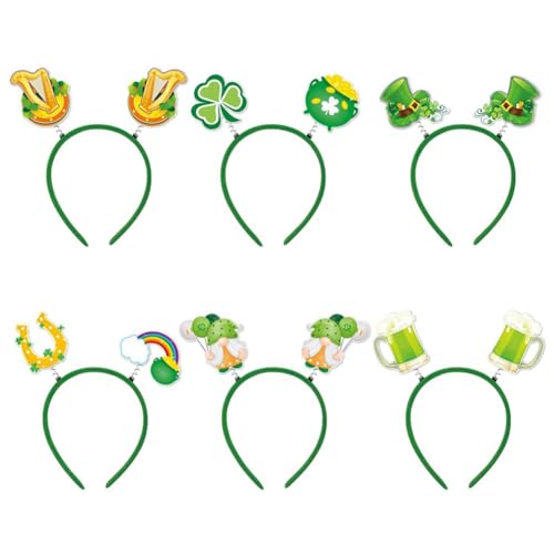 Luejnbogty 6 stuks kersthoofdband decoratie, kostuumaccessoires, feestdecoratiebenodigdheden, groen