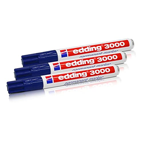 edding 3x  3000 permanent marker blauw 1,5 -3 mm