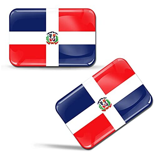 SkinoEu ® 2 x 3D sticker Dominicaanse Republiek vlag F212