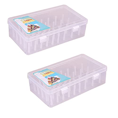 Maple Plentiful Super Satchel Box Praktische naaigarenbox Opslag van klosjes garenkist, naaigarenhouder Plastic naaigaren-organizer met 42 klosjes garen, voor naaien, borduren Haarvlechten 2 stuks