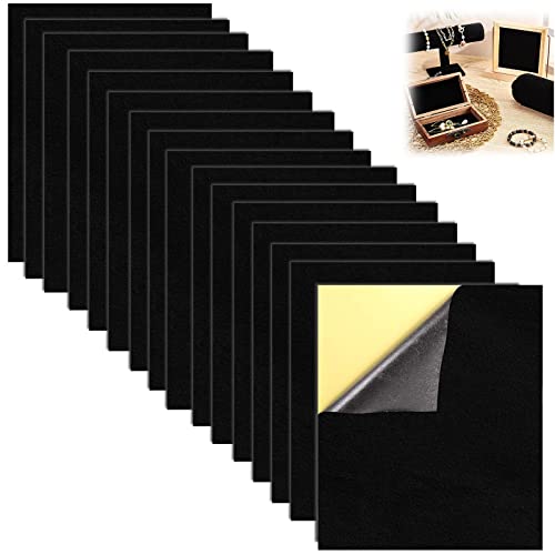 MFCGHXR 20 Stuks Zwart Vilt 0.5mm Dik Zelfklevend Canvas Vilt voor Ambachten A4 Formaat (21cm x 30cm) voor Kunsten en Ambachten