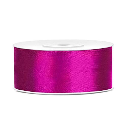 PartyDeco Satijnen lint satijn cadeaulint fuchsia 25 mm breed